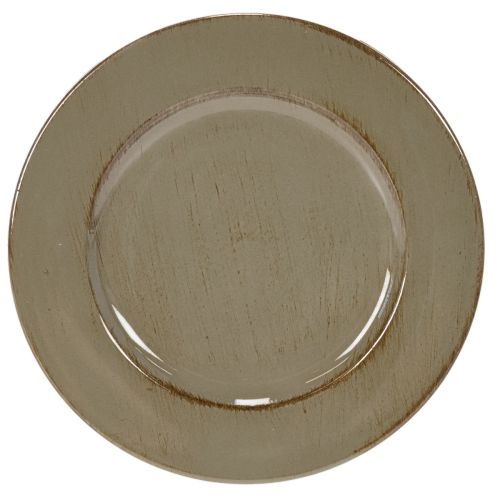 Kleine Dekoteller aus Kunststoff 17cm Dunkelgrün 6er-Set