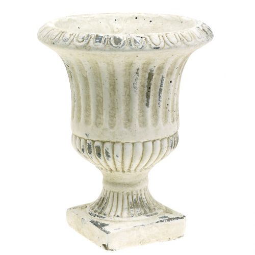 Floristik24 Pflanzpokal Antik Creme Ø14cm H17cm