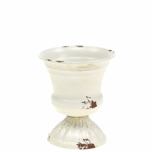 Floristik24 Pflanzpokal Kelch Antik Creme Ø7,5cm H9cm 1 St