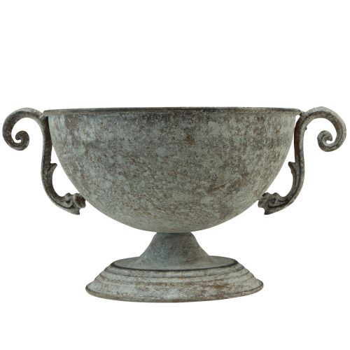 Floristik24 Pokalschale Deko Schale Metall Braun Weiß Antik Ø20,5cm