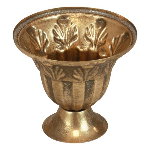 Pokalvase Deko Pokal Metall Gold Antik Optik Ø13cm H11,5cm