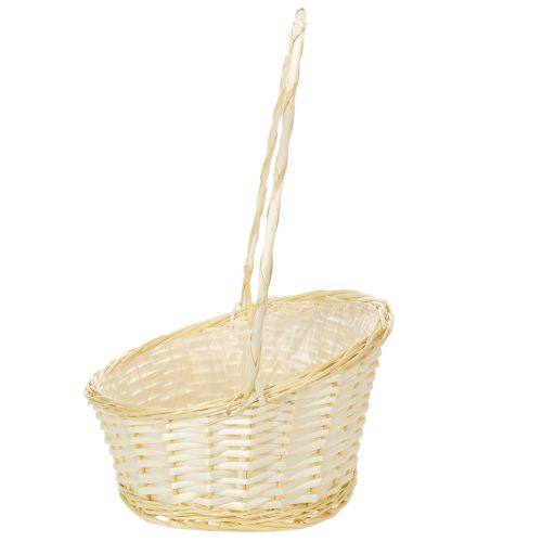 Weidenkorb mit Henkel 44x36cm Natur mit Kunststoffeinlage für Dekoration und Geschenke | Floristik24.ch