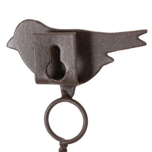 Bandhalter aus Metall und Holz mit Vogelmotiv – Höhe 19 cm – Shabby Chic – Rostoptik | Floristik24.ch