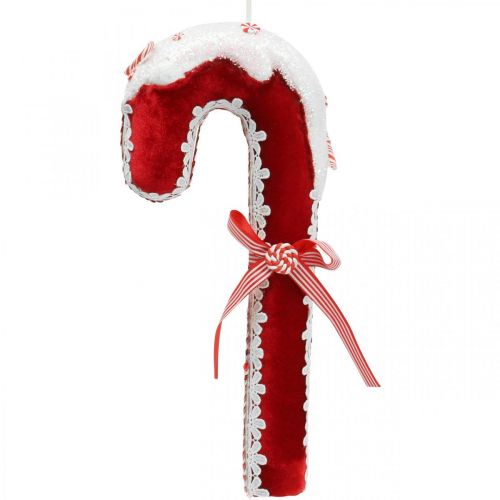 Zuckerstange Deko Groß Weihnachten Rot Weiß mit Spitze H36cm