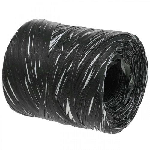 Artikel Raffia Band Schwarz Silber Geschenkband Dekoband 200m