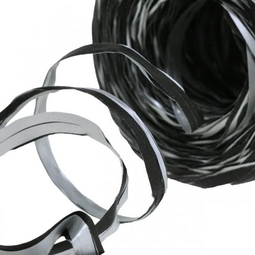 Artikel Raffia Band Schwarz Silber Geschenkband Dekoband 200m