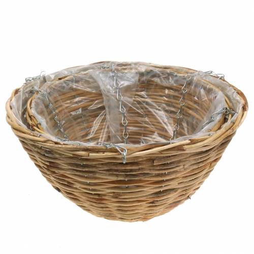 Floristik24 Blumenampel Rattan Ø35/Ø40cm 2er-Set