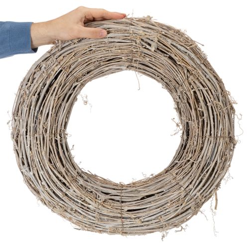 Dekokranz aus Rattan Weiss gewaschen 50 cm für kreative Gestaltung | Floristik24.ch