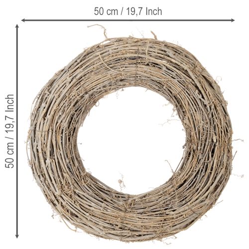 Dekokranz aus Rattan Weiss gewaschen 50 cm für kreative Gestaltung | Floristik24.ch