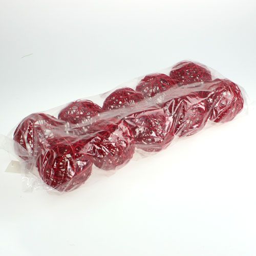Floristik24 Rattankugel 10cm Rot 10St