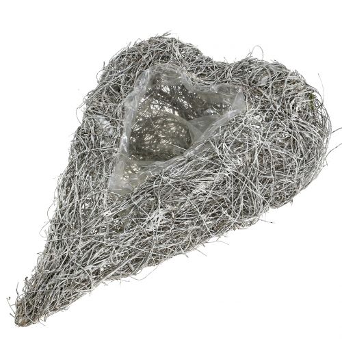 Rebenherz zum Bepflanzen weißgewaschen 35cm x 23cm 1St | Floristik24.ch