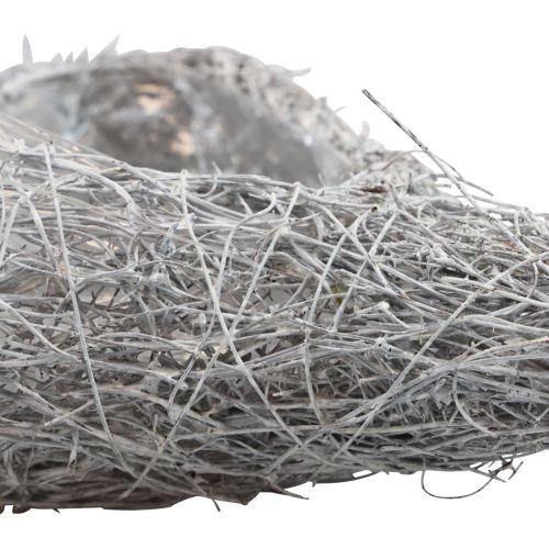 Floristik24 Rebenherz Pflanzherz Pflanzschale Weiß Natur 16×21×8cm