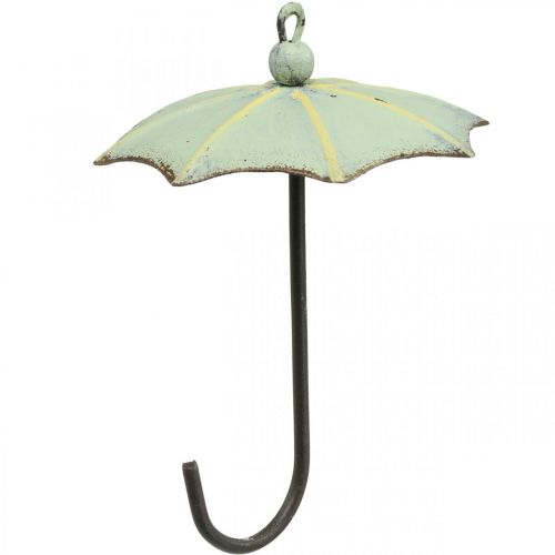 Artikel Schirme zum Hängen, Frühlingsdeko, Regenschirm, Metalldeko Rosa, Grün H12,5cm Ø9cm 4St