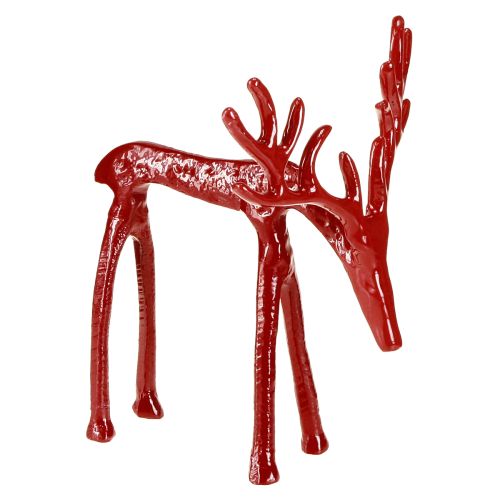 Floristik24 Rentier Deko Metall Figur Weihnachtsdeko Rot 16×13×19cm