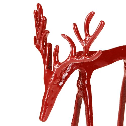 Floristik24 Rentier Deko Metall Figur Weihnachtsdeko Rot 16×13×19cm