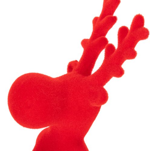 Dekofigur Rentier liegend aus Kunststoff 24 cm Rot 2er-Set | Floristik24.ch