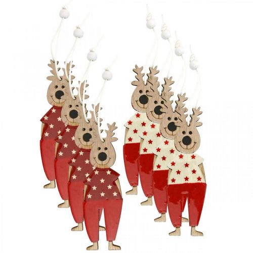 Artikel Rentiere zum Hängen, Weihnachtsdeko, Christbaumschmuck, Holzdeko für den Advent H13cm 8 St