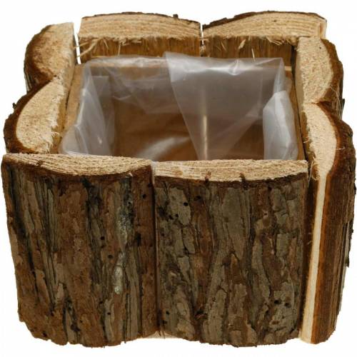 Floristik24 Pflanzkasten Rinde Blumenkasten Holz 14×14cm