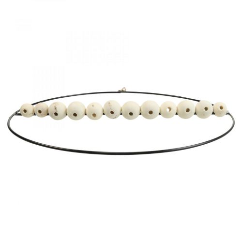 Artikel Dekoring Metall Holzperlen Ø30cm Schwarz Weiß Natur 4er Set