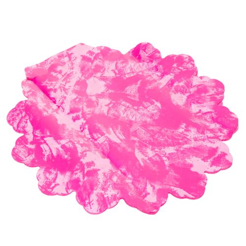 Runde Blumenmanschette aus Kunststoff 38 cm Pink