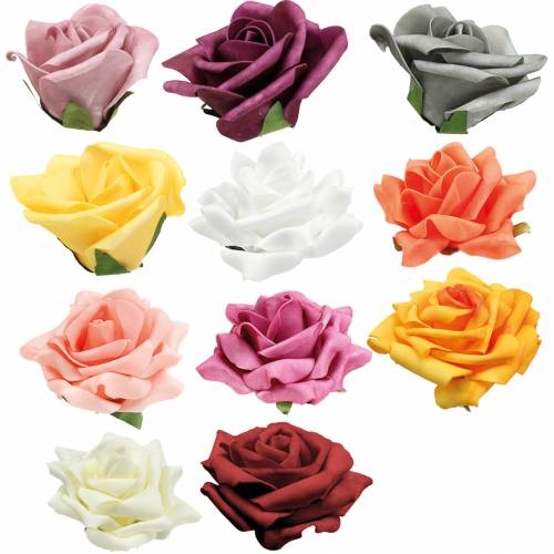 Floristik24 Foam-Rose Ø10cm verschiedene Farben 8 St