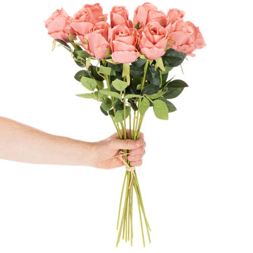 Künstliche Rose im Bund, 62 cm, 12 Stiele, Rosa | Floristik24.ch