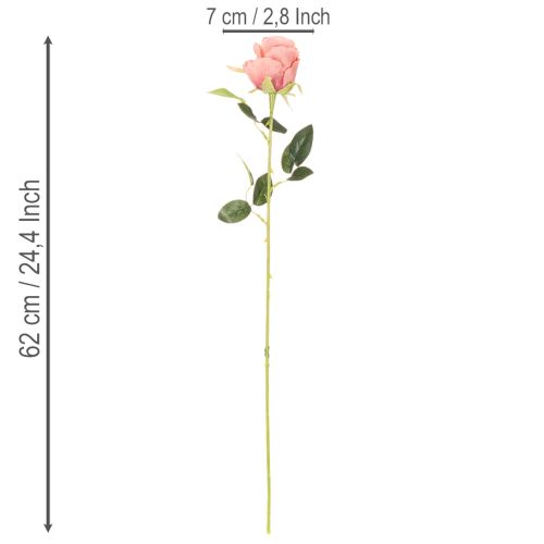 Künstliche Rose im Bund, 62 cm, 12 Stiele, Rosa | Floristik24.ch