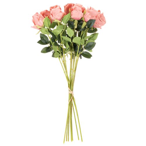 Künstliche Rose im Bund, 62 cm, 12 Stiele, Rosa | Floristik24.ch
