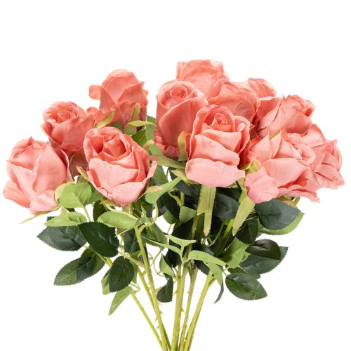 Künstliche Rose im Bund, 62 cm, 12 Stiele, Rosa | Floristik24.ch