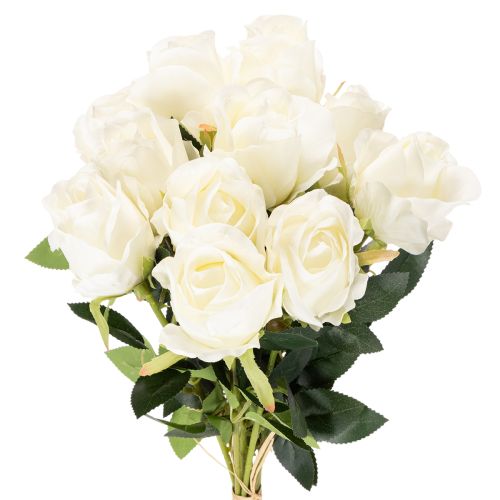 Künstliche Rosen Weiss mit langem Stiel 62 cm im 12er-Set | Floristik24.ch