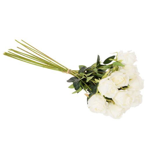 Künstliche Rosen Weiss mit langem Stiel 62 cm im 12er-Set | Floristik24.ch