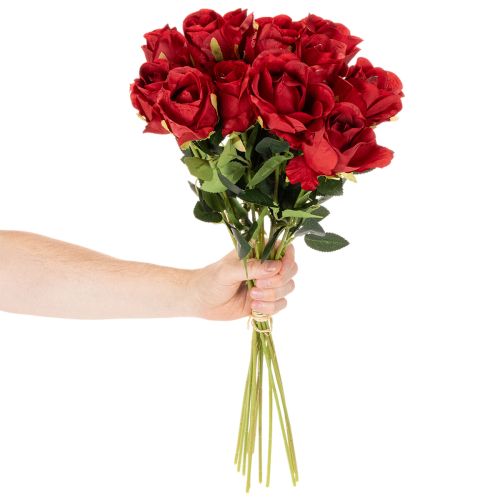 Künstliche Rosen 62 cm Rot 12er-Set für Dekorationen | Floristik24.ch