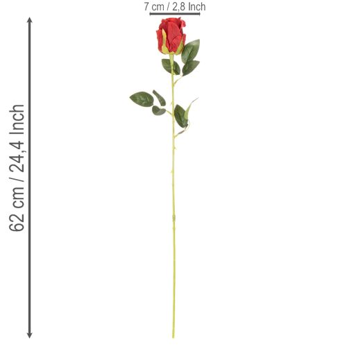 Künstliche Rosen 62 cm Rot 12er-Set für Dekorationen | Floristik24.ch