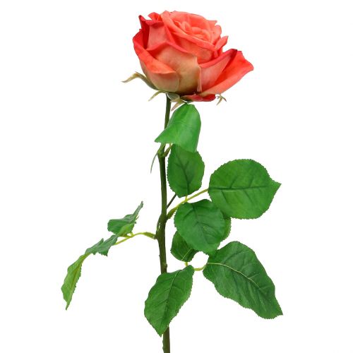 Floristik24 Rose Kunstblume Lachs 67,5cm