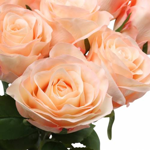 Floristik24 Rosenbouquet künstlich Apricot 8 St