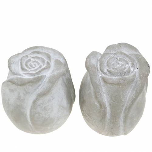 Floristik24 Grabschmuck Rose Grab-Dekoration Beton H10cm 4 St