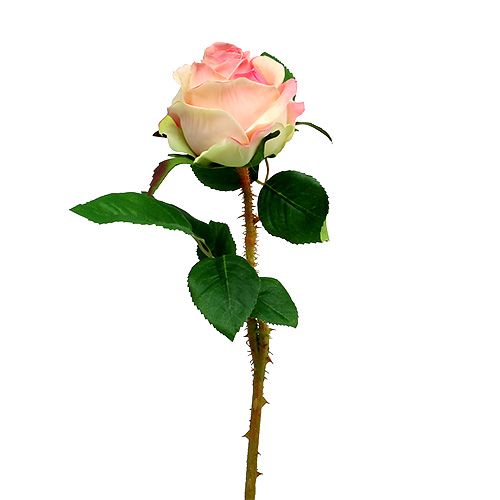 Rose künstlich Creme-Rosa Ø9cm L45cm 1St