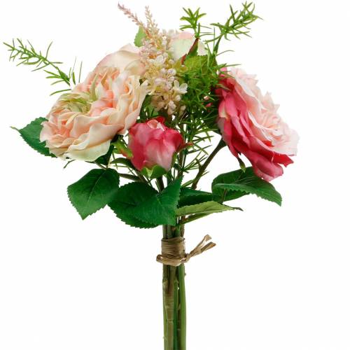 Artikel Rosenstrauß Künstlicher Rosen im Bund Rosa Seidenblumen Bukett