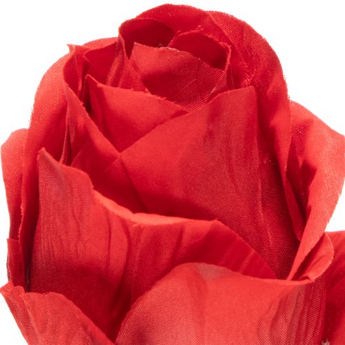 Rosenzweig künstlich 72cm rot aus Seidenstoff mit Metallkern 3St | Floristik24.ch