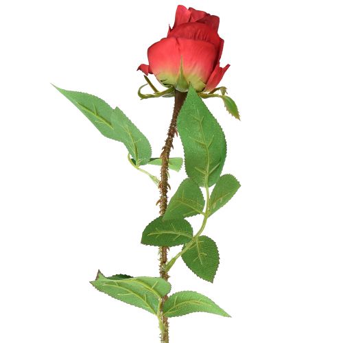 Floristik24 Rosenzweig Seidenblume Künstliche Rose Rot 72cm