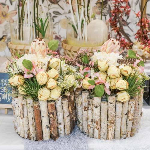 Floristik24 Rosenzweig künstlich Cremeweiß 45cm