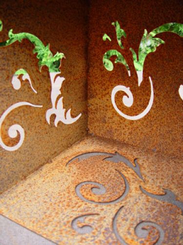 Floristik24 Barockwürfel aus rostigem Metall, 26 cm x 26 cm