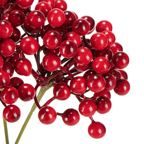 Artikel Rote Beeren Deko Weihnachten Zweig 27cm Bund mit 3 St