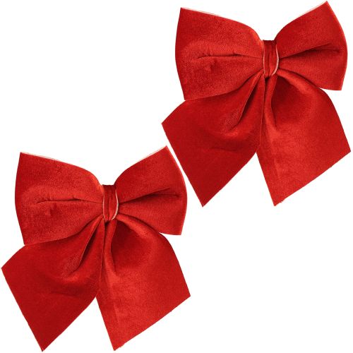 Floristik24 Rote Samtschleife Geschenkschleife 20×25cm Hellrot 2St