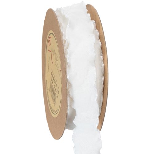 Rüschenband aus Organza 25mm Weiss 10m für Dekorationen online kaufen | Floristik24.ch