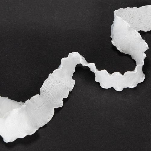 Rüschenband aus Organza 25mm Weiss 10m für Dekorationen | Floristik24.ch