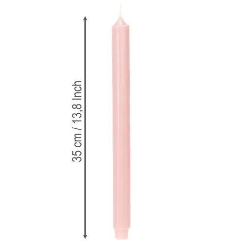 Artikel Rustic Stabkerzen durchgefärbt Rosa 350 x 28 mm 4 Stück