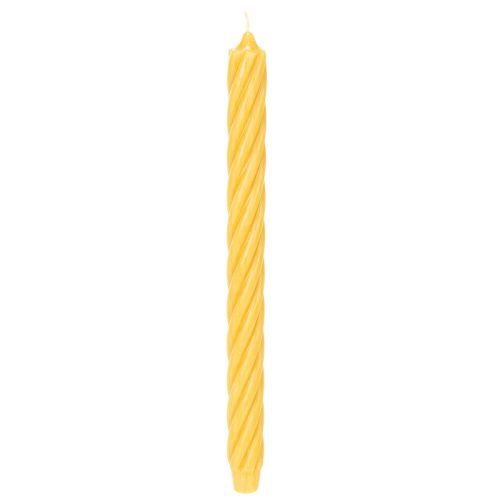 Gedrehte Stabkerzen aus durchgefärbtem Wachs Gelb 35 cm Ø 2,8 cm 4 Stück online kaufen | Floristik24.ch