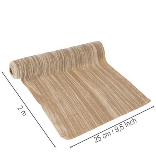 Tischläufer Crushed Velvet Beige Polyester 25 cm x 2 m | Floristik24.ch
