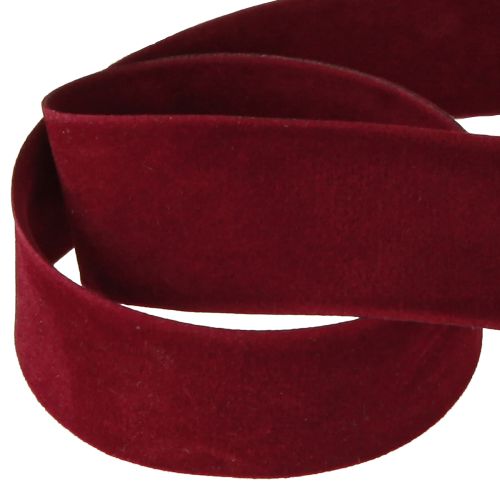 Floristik24 Samtband Bordeauxrot Schmuckband Rotes Band 25mm 7m